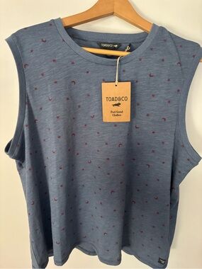 Toad&Co Boundless Jersey Tank , Pacific Blue, XL